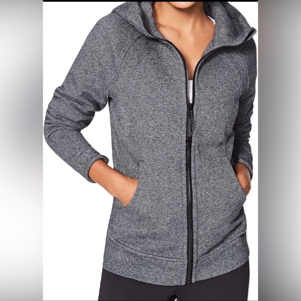 Lululemon Scuba Full-Zip Hoodie Heathered Gray Size 4 Excellent Condition